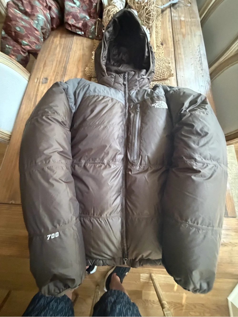 NORTH FACE SUMMIT SERIES 700 PRO DOWN JACKET COFFEE BROWN MENS XL NWOT DOWN HOOD